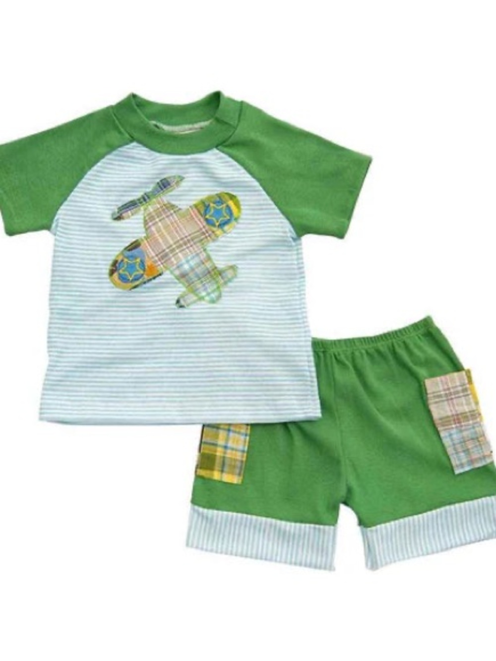 Haute Baby | Take Flight - Airplane Appliqué Short Set